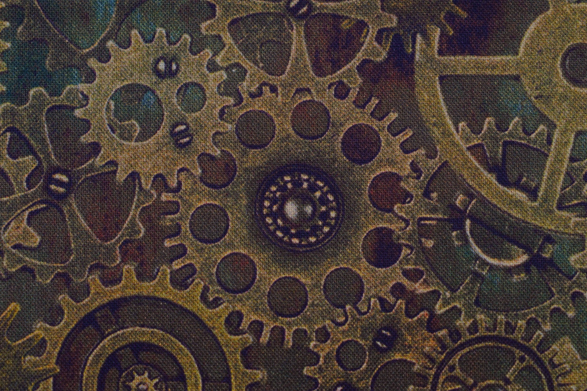 Steampunk Gears Cotton Quilting Fabric -  Price by the Half Metre - The Quilt Sanctuary