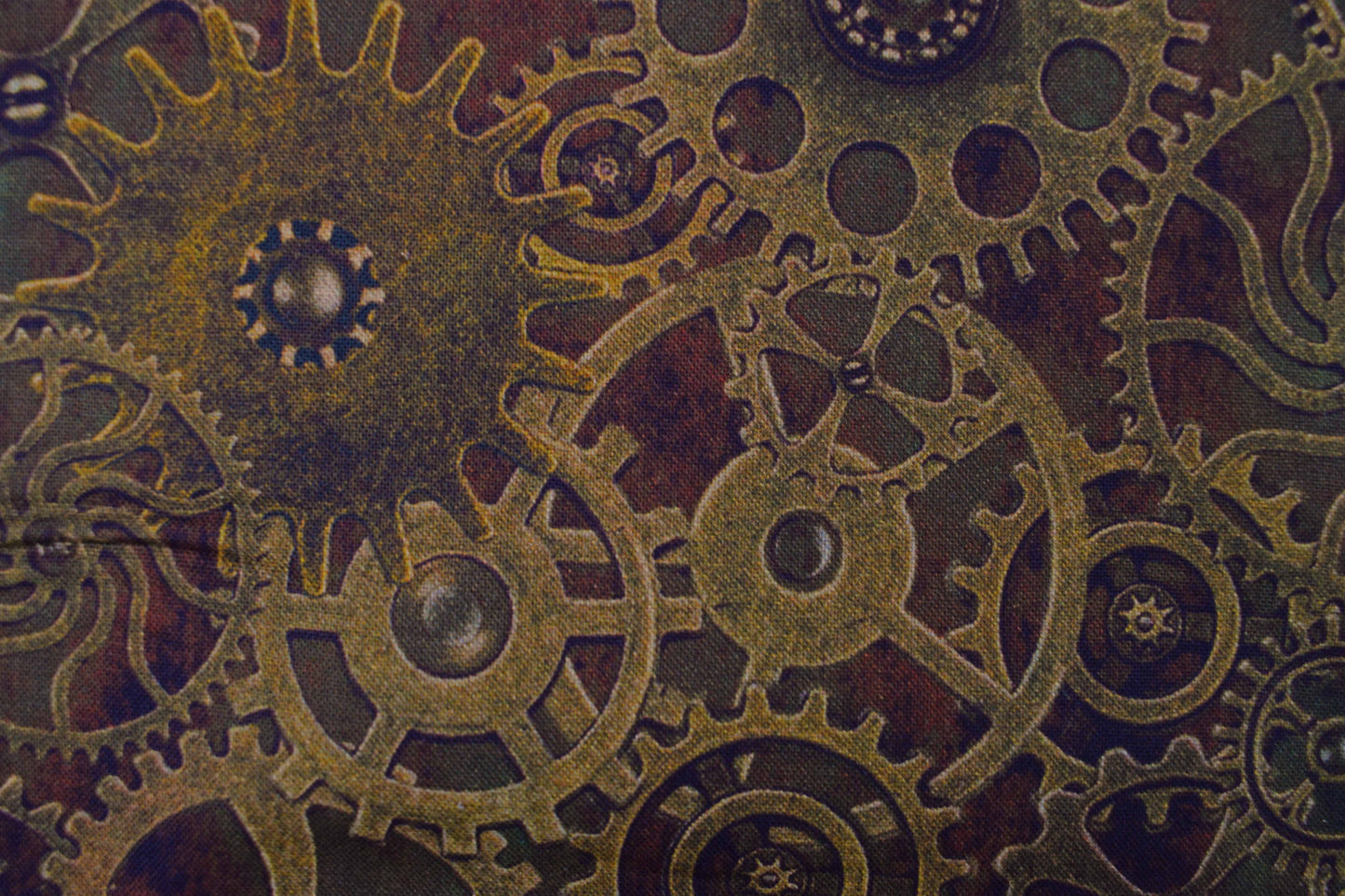 Steampunk Gears Cotton Quilting Fabric -  Price by the Half Metre - The Quilt Sanctuary