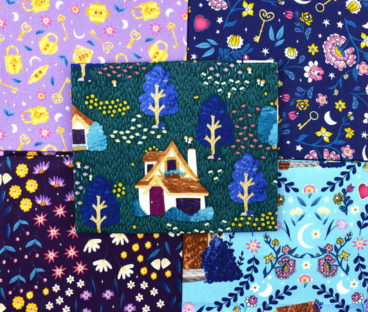 Enchanted Cottage by Kimberley Hind, fat Quarter Bundle, Cotton Quilting Fabric - The Quilt Sanctuary