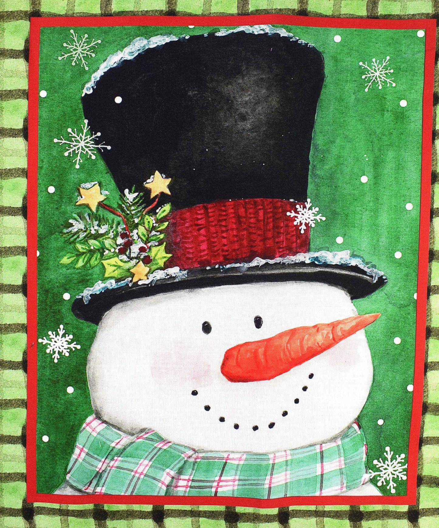 Frosty Hollow Snowman Winter Panel – Christmas Cotton Quilting Fabric
