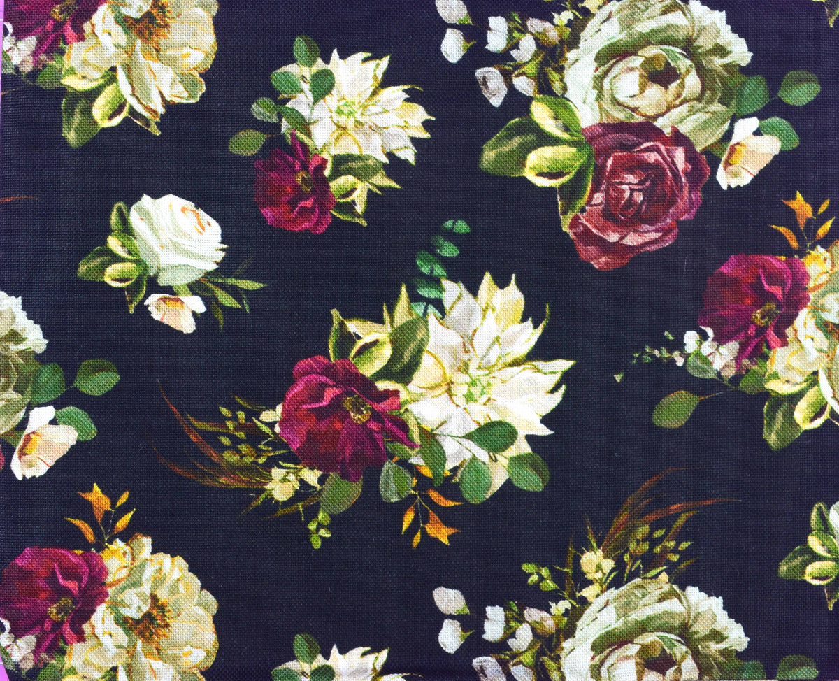 Painted vintage floral and blender Quilting fabric bundle