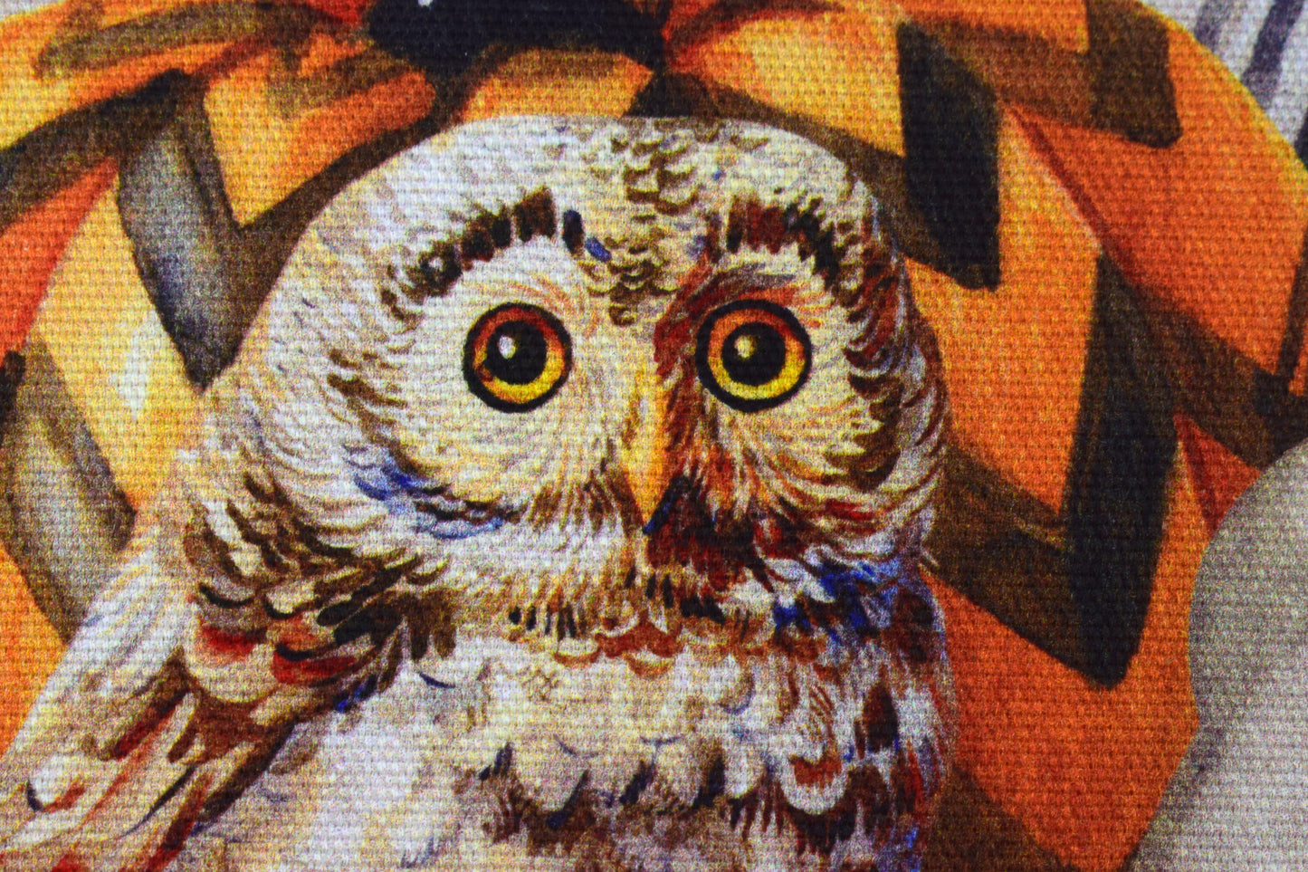 Placemats Panel with Autumn Owl and Pumpkin Fabric for Fall Sewing Projects