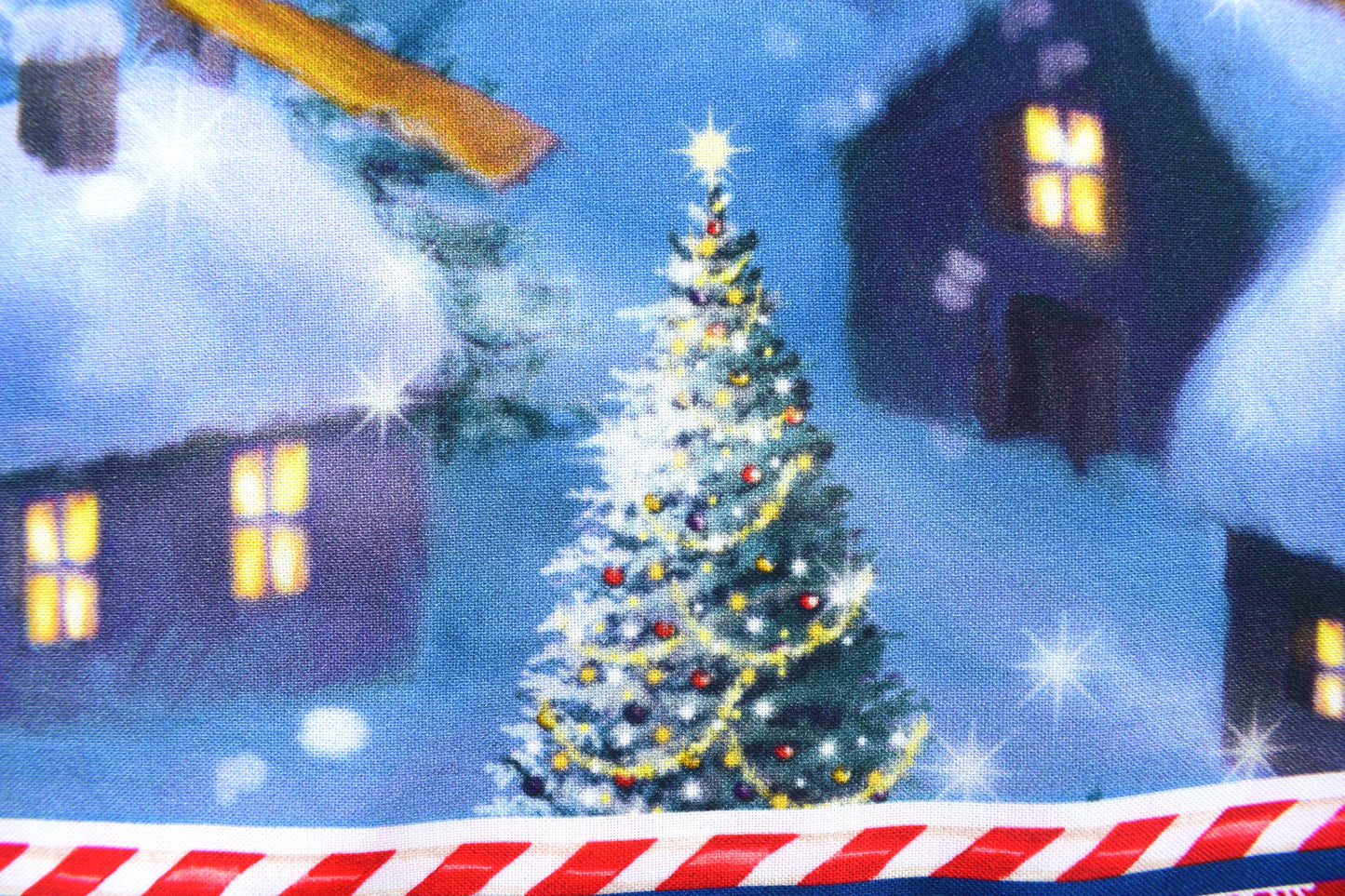 Santa's sleigh fabric panel, father Christmas Quilting  panel