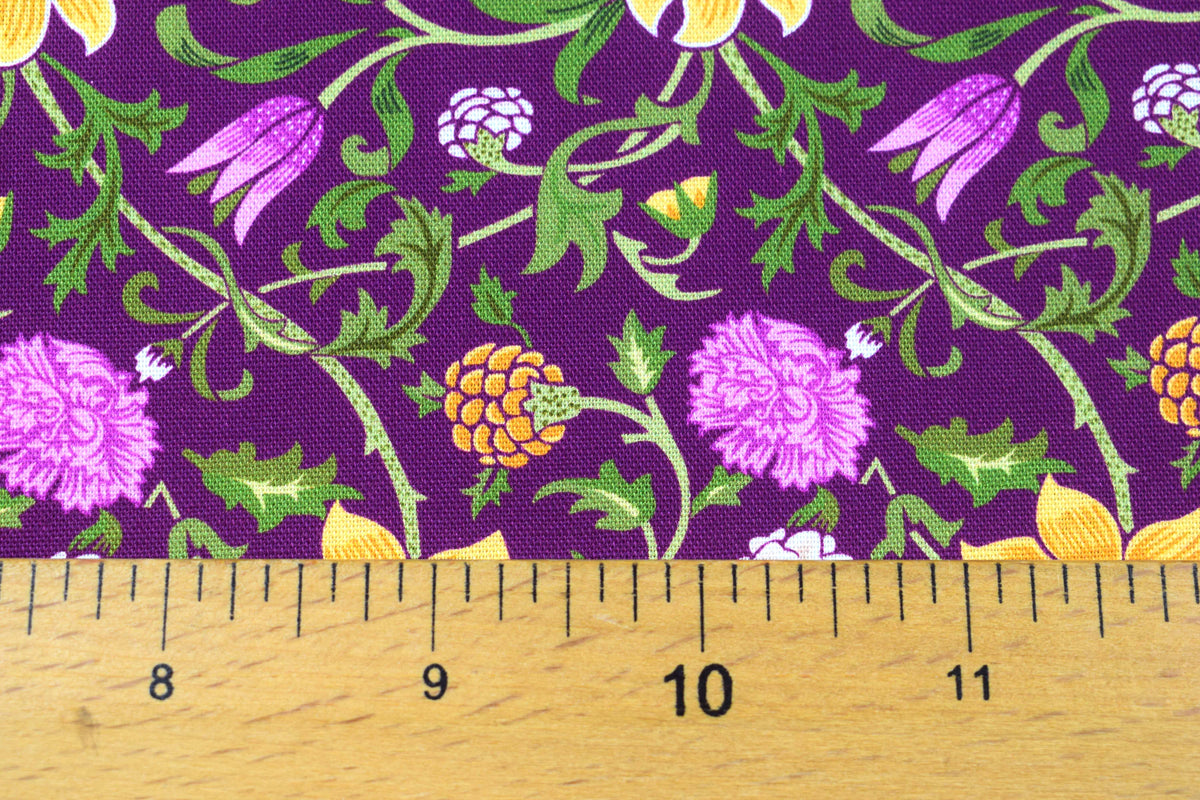 William Morris Olive Orchard, Evenlode cotton Quilting Fabric  - Price by the Half Metre