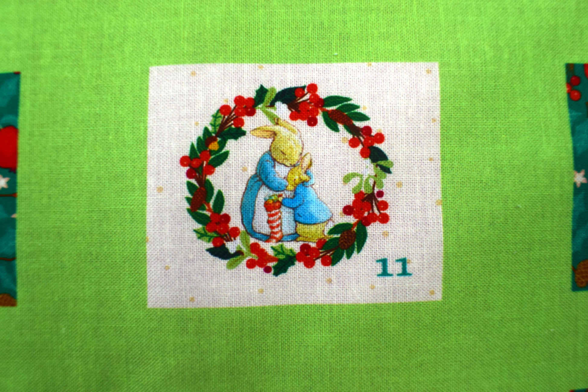 Peter Rabbit fabric advent calendar panel, re-usable advent calendar - The Quilt Sanctuary