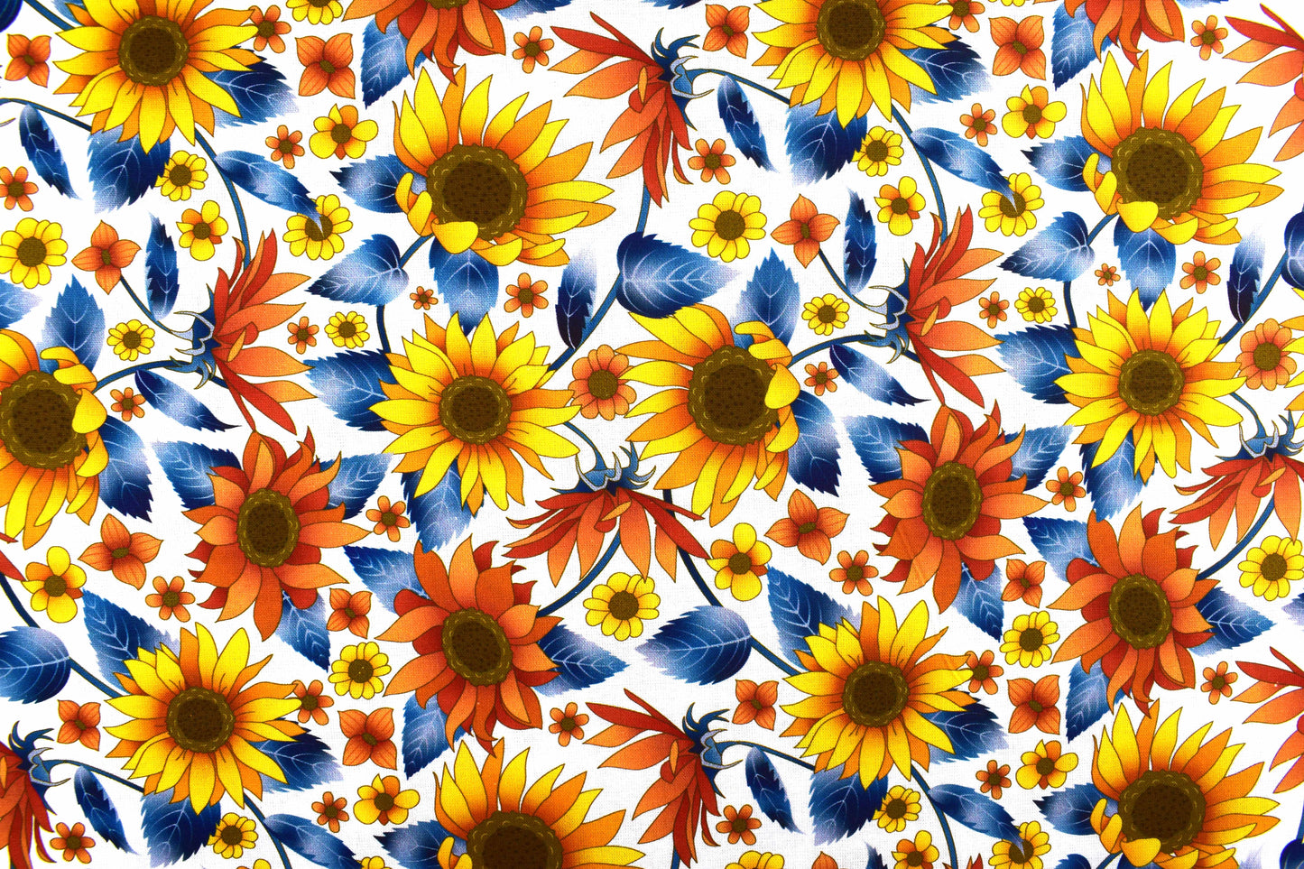 Golden Sunflower fabric, Cotton Quilting fabric, sunflower posy -  Price by the Half Metre