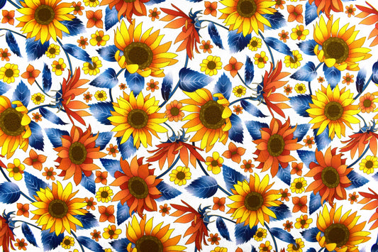 Golden Sunflower fabric, Cotton Quilting fabric, sunflower posy -  Price by the Half Metre - The Quilt Sanctuary