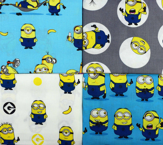 Minions fat Quarter Bundle, despicable me, childrens fabric