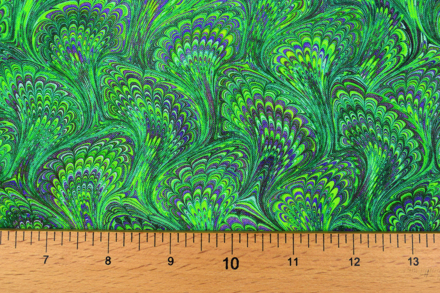 Green Marbled paper quilting fabric,  Library of Rarities Robert Kaufman, Price by the Half Metre - The Quilt Sanctuary