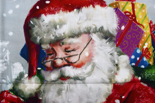 Christmas wishes fabric panel, Festive traditional cotton Quilting  panel