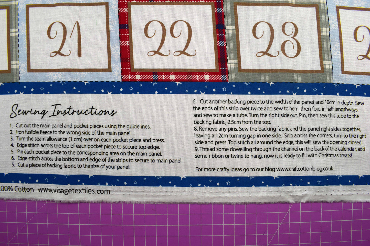 Reusable Santa Advent Calendar Fabric Panel – Quilting Craft Christmas Sew