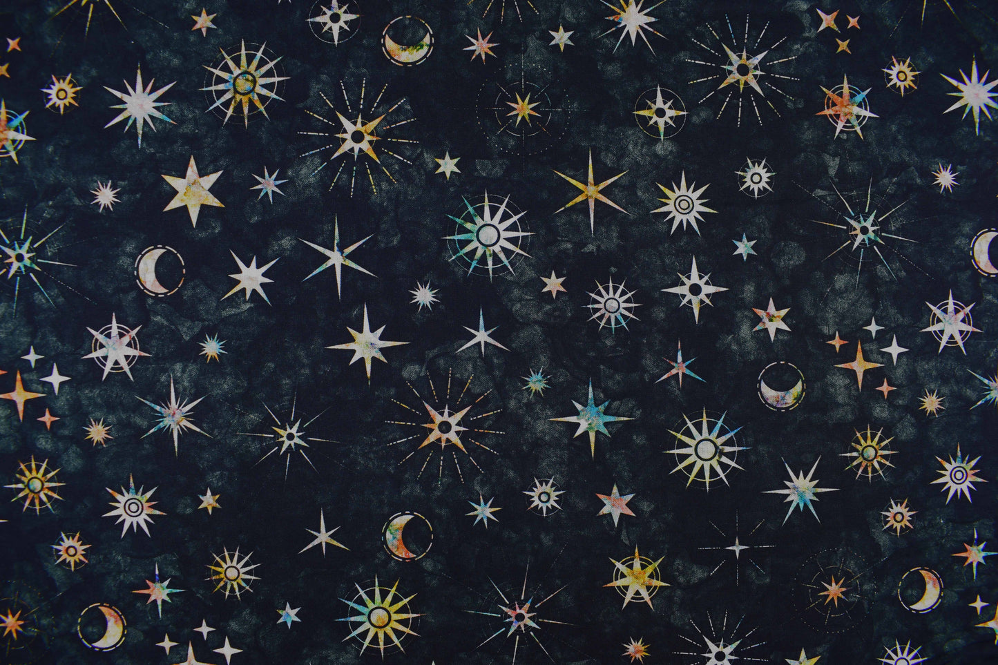 Moon and Stars fabric, Quilting fabric, cotton fabric -  Price by the Half Metre