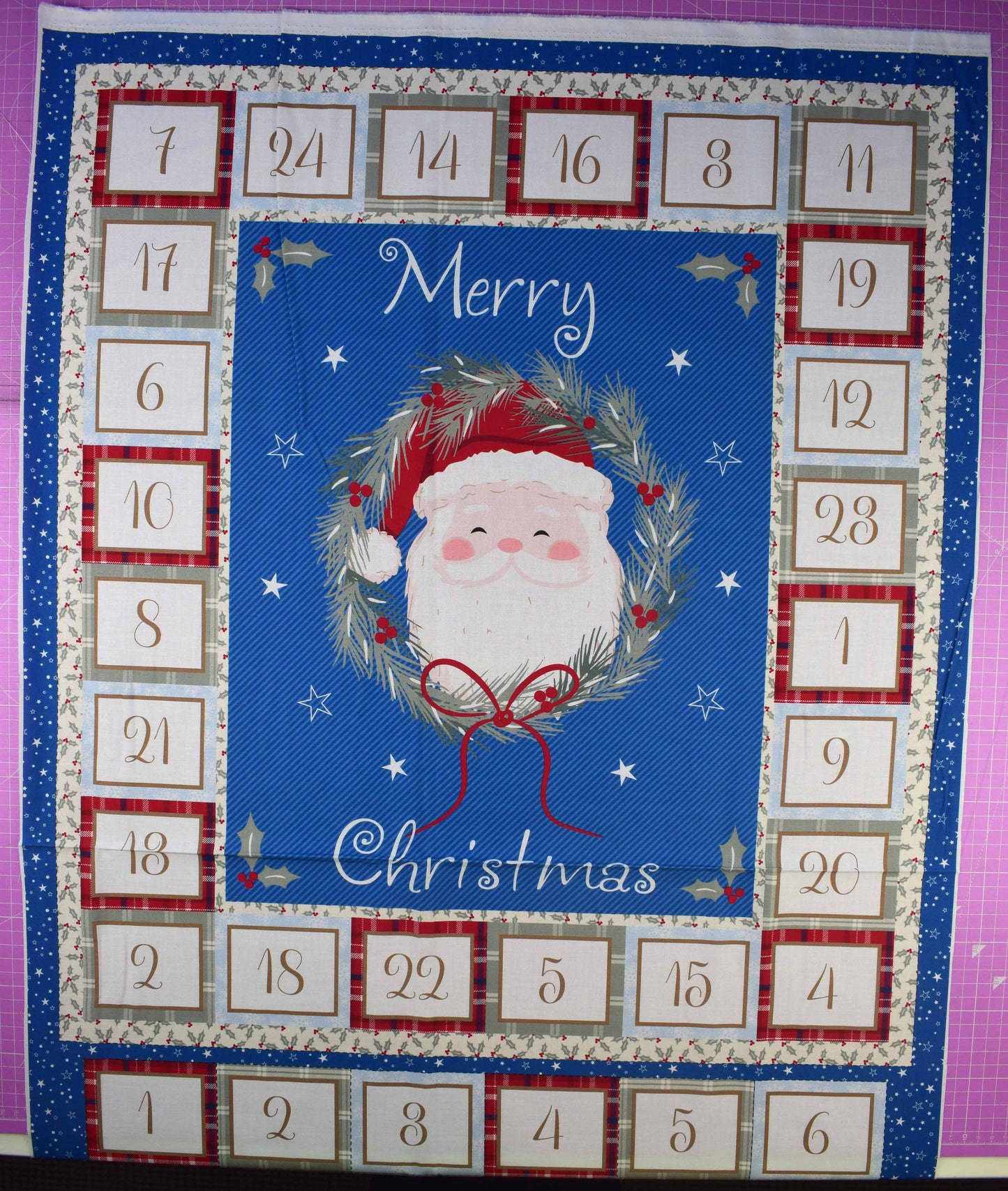 Reusable Santa Advent Calendar Fabric Panel – Quilting Craft Christmas Sew