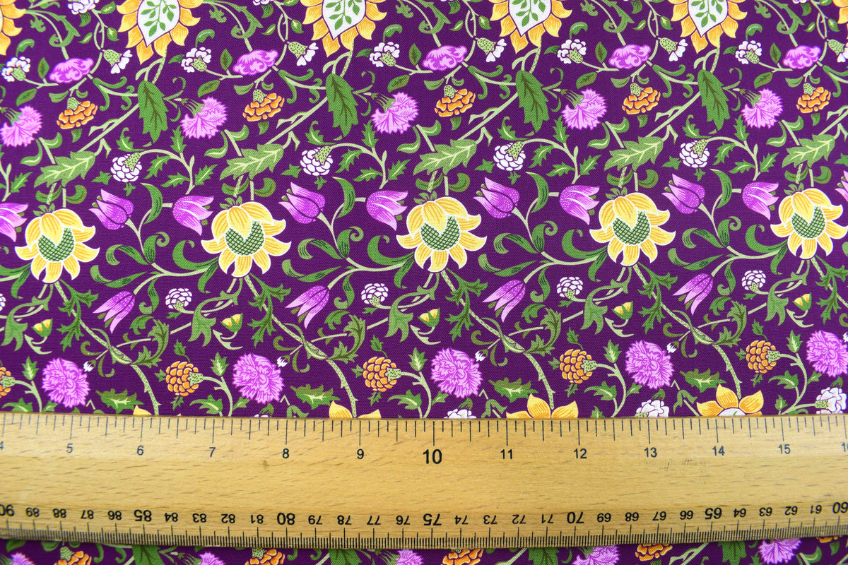 William Morris Olive Orchard, Evenlode cotton Quilting Fabric  - Price by the Half Metre