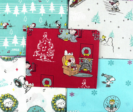 Snoopy Christmas fat quarter bundle, Quilting Fabric