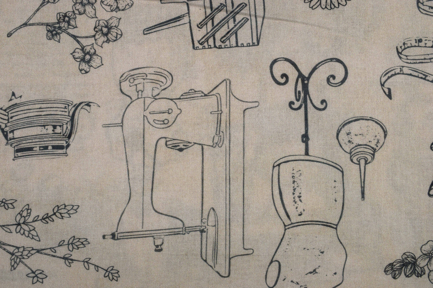 Sewing Room extra wide Quilting fabric, Sewing motif pattern, cotton fabric -  Price by the Half Metre - The Quilt Sanctuary