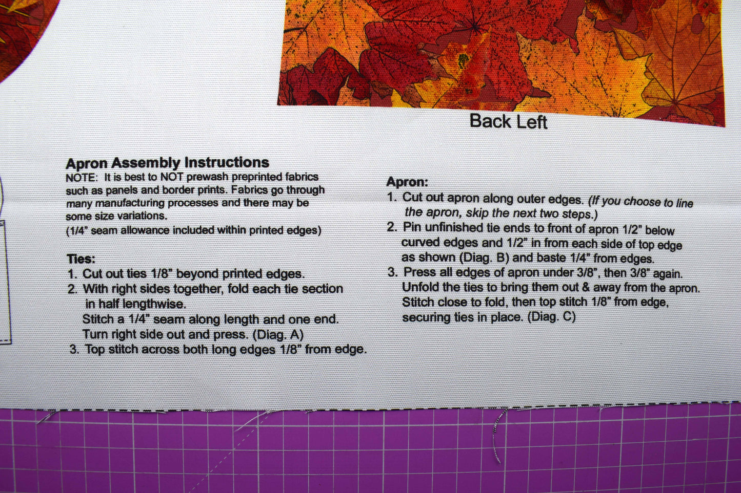 Autumn Owl Pumpkin Fabric Panel for Apron & Oven Mitt Sewing Projects