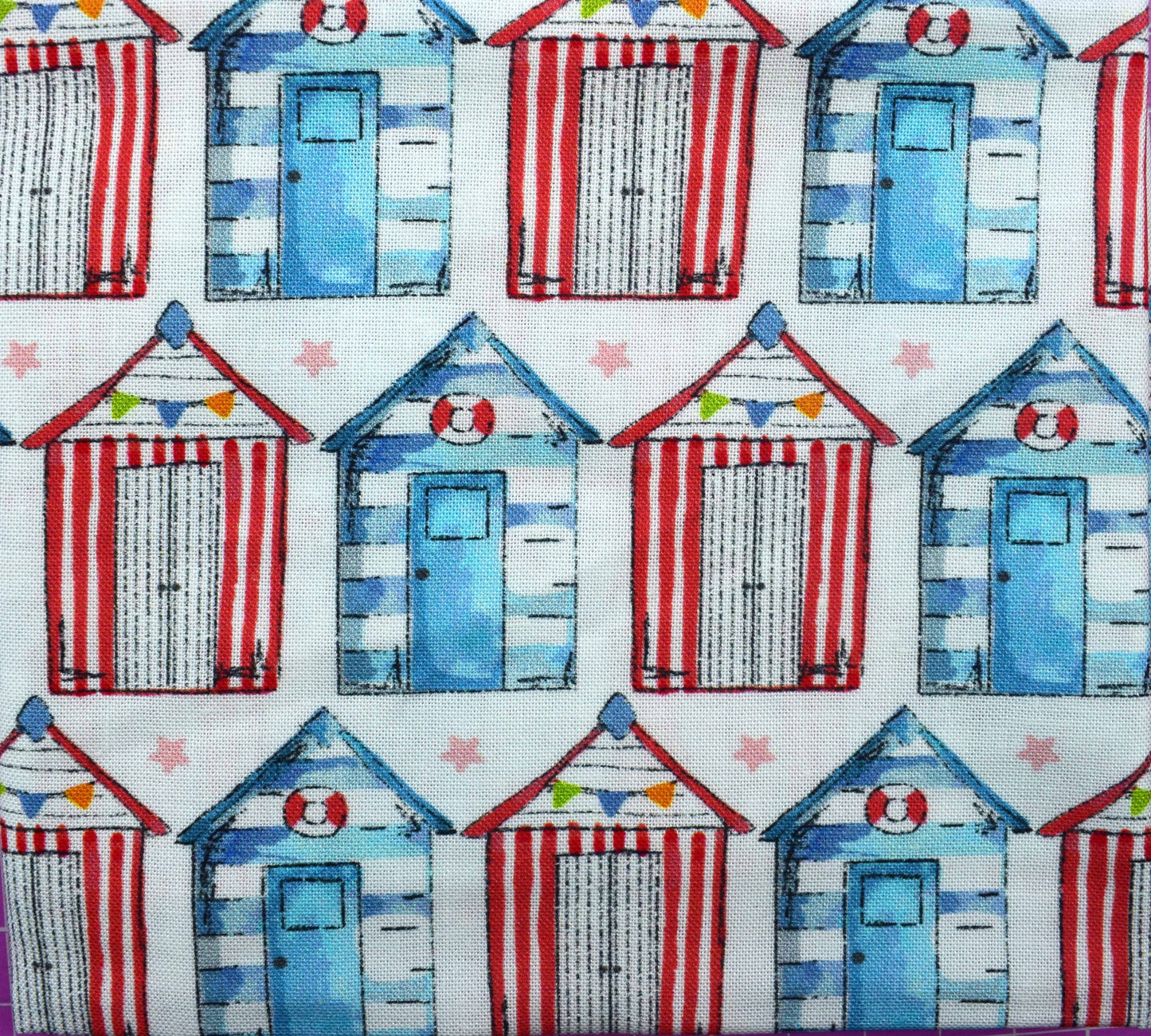 Beach Hut & Seashell Fat Quarter Bundle, Nautical Coastal Quilting Fabric Set - The Quilt Sanctuary