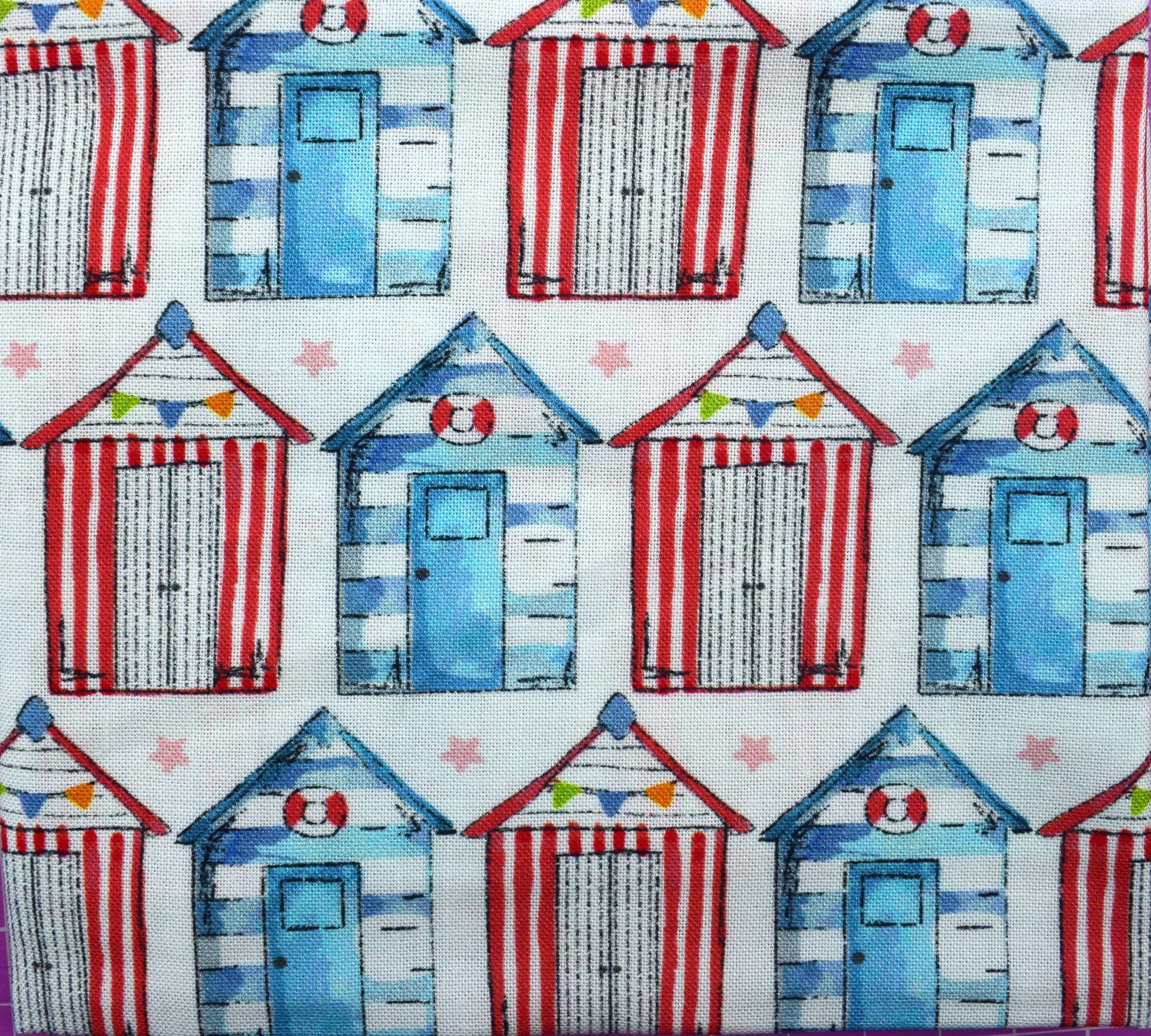 Beach Hut & Seashell Fat Quarter Bundle, Nautical Coastal Quilting Fabric Set - The Quilt Sanctuary