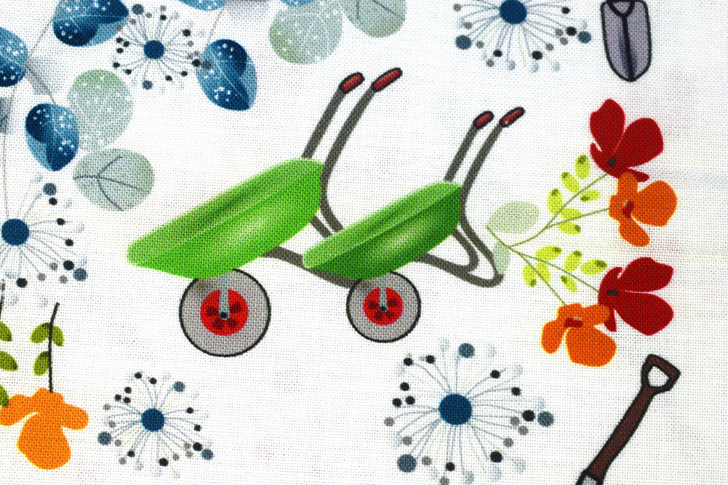 Garden Tools & Flowers Fabric for Quilting and Crafts - Price by Half Metre