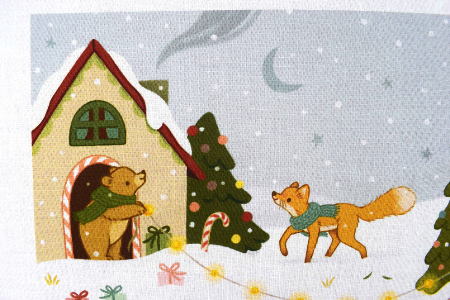 Woodland Animals Christmas Advent Calendar Fabric Panel