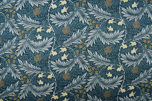 William Morris Larkspur Fabric, Kelmscott Garden Cotton Quilting -  Price by the Half Metre - The Quilt Sanctuary