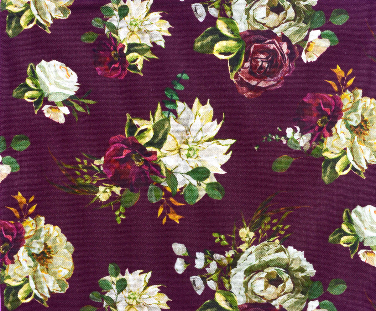 Painted vintage floral and blender Quilting fabric bundle