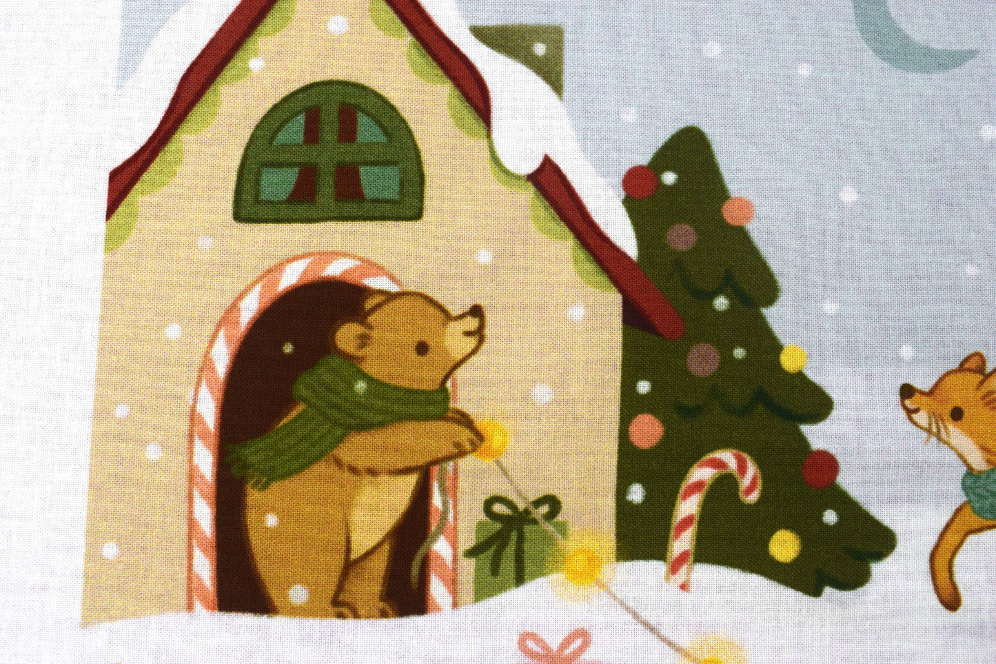 Woodland Animals Christmas Advent Calendar Fabric Panel