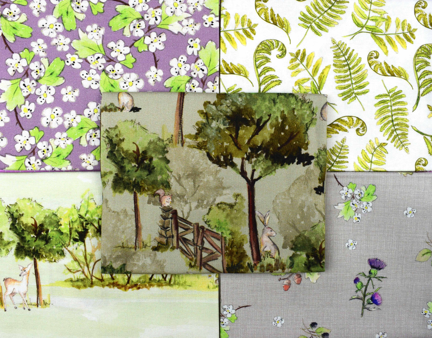 Country Walks by Debbie Shore, Organic Cotton fat quarter bundle
