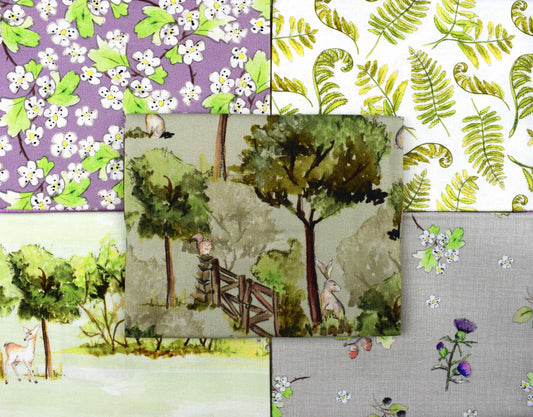 Country Walks by Debbie Shore, Organic Cotton fat quarter bundle