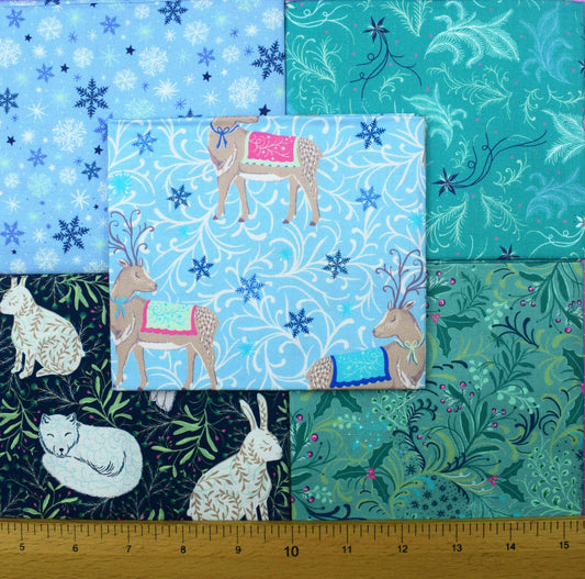 Frosty Arctic Animals Quilting Fabrics Bundle