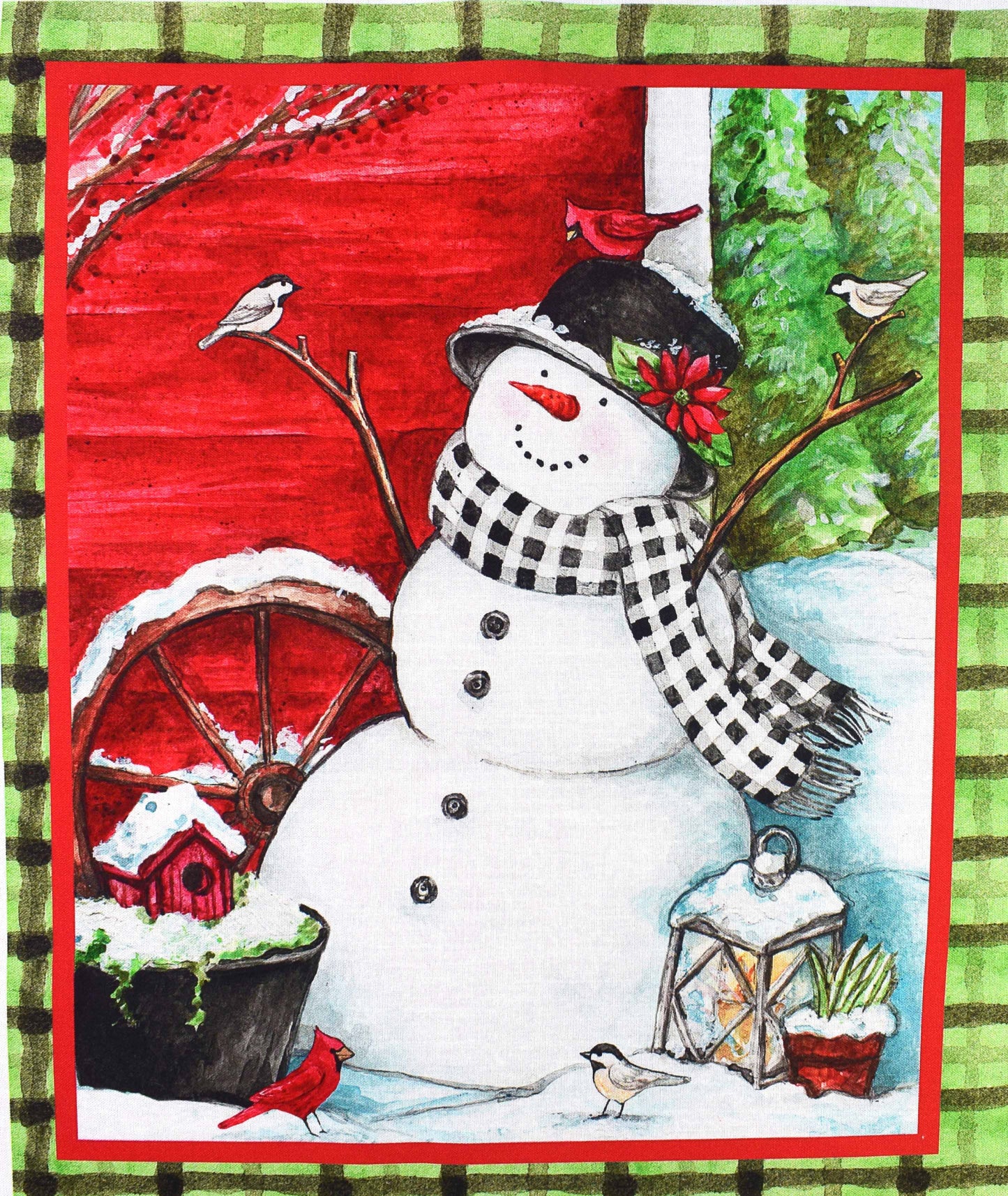 Frosty Hollow Snowman Winter Panel – Christmas Cotton Quilting Fabric
