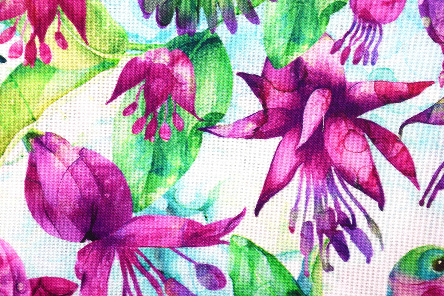 Hummingbird Quilting fabric, Watercolour style print - Price by the Half Metre - The Quilt Sanctuary