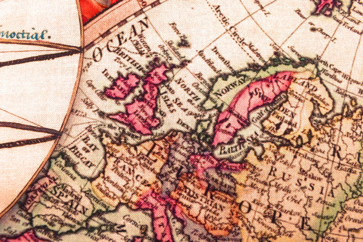 world map fabric, Quilting  panel, cotton fabric, Robert Kaufman, Library of Rarities - The Quilt Sanctuary