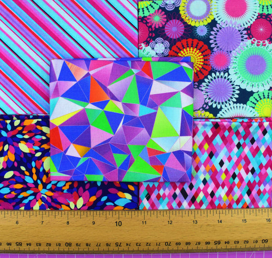 Geometric and Retro floral fat quarter bundle - The Quilt Sanctuary