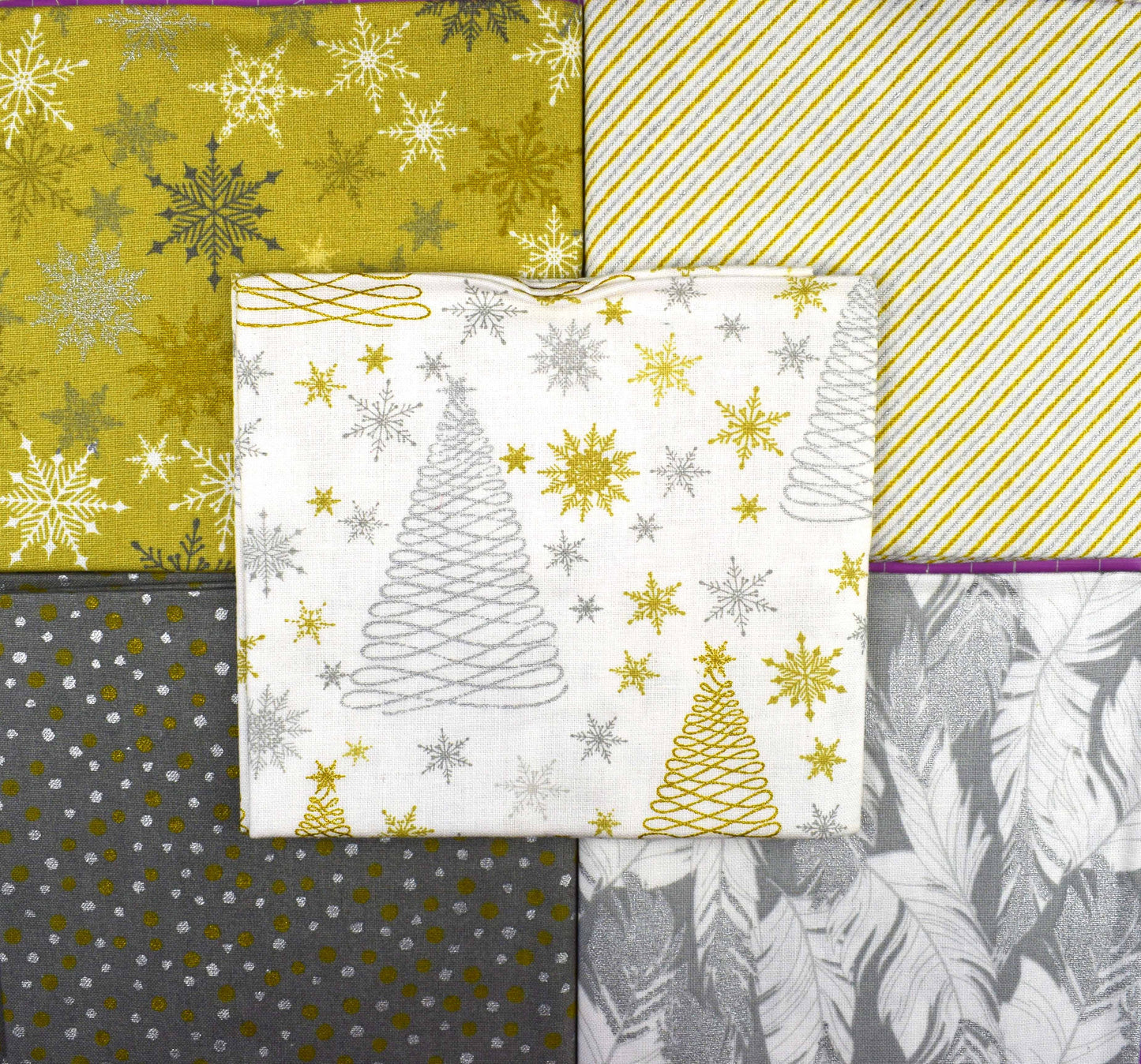 Christmas Sparkle fat Quarter Bundle, metallic Christmas fabric fabric, quilting fabric