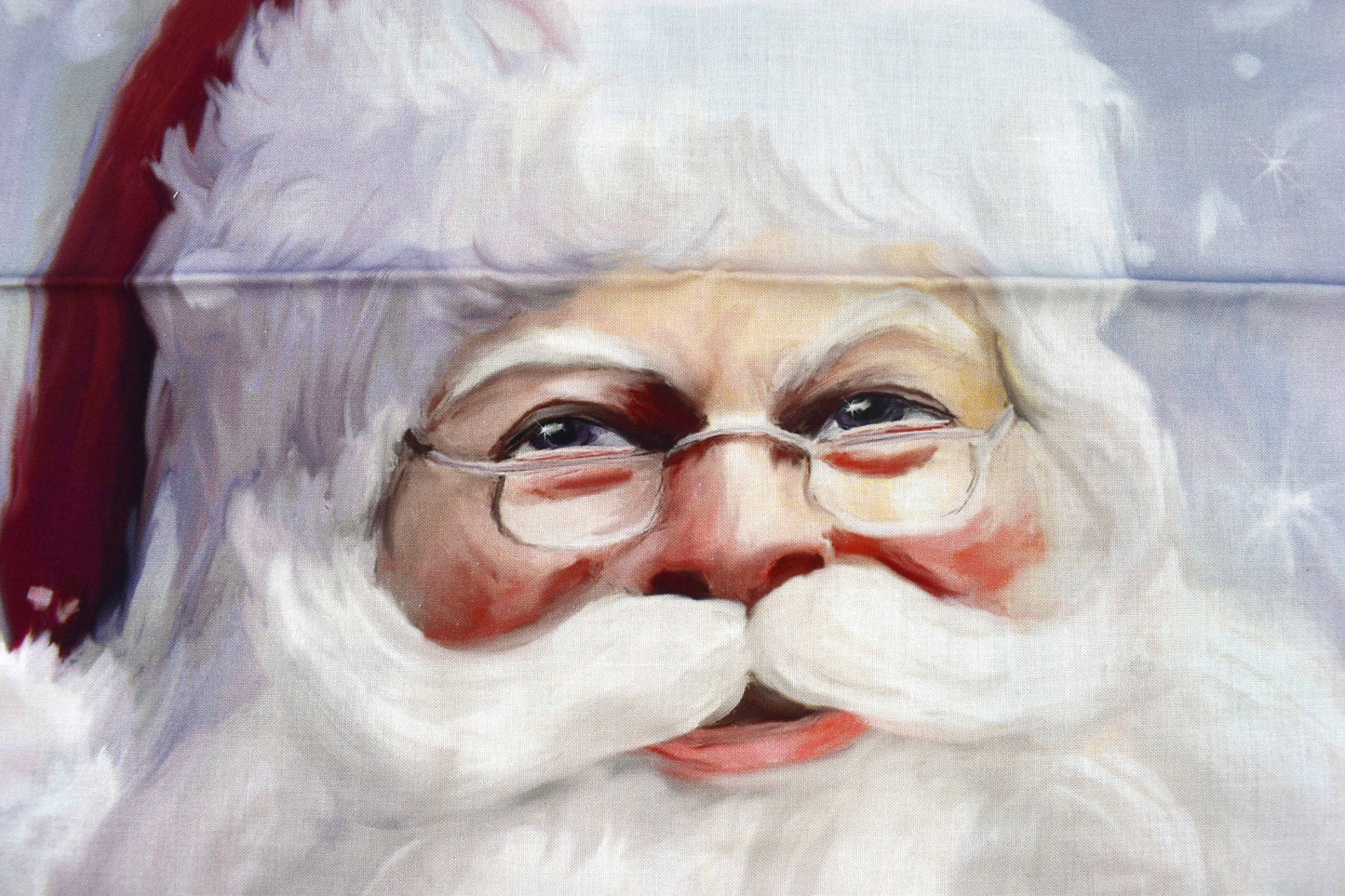Festive Santa Claus Holding Gift Christmas Quilting Panel