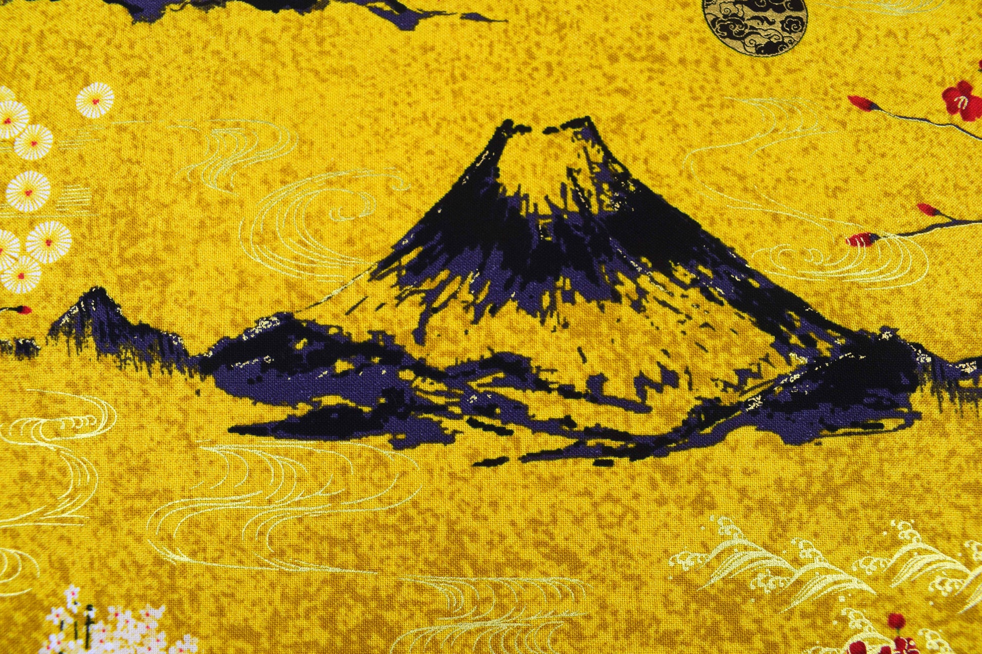 Lotus Garden fabric panel, Japanese Quilting panel - The Quilt Sanctuary