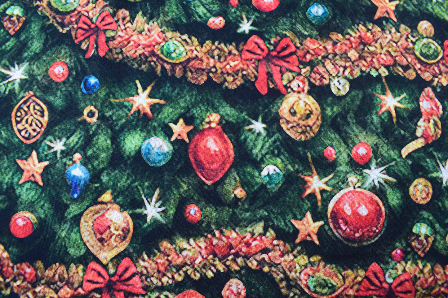 Christmas Tree fabric panel, cotton Quilting panel, Christmas panel, fabric wall hanging panel - The Quilt Sanctuary