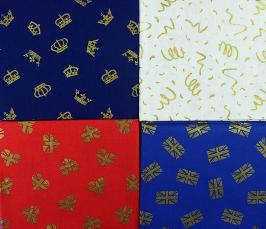 Royal blender fat Quarter Bundle, cotton quilting fabric
