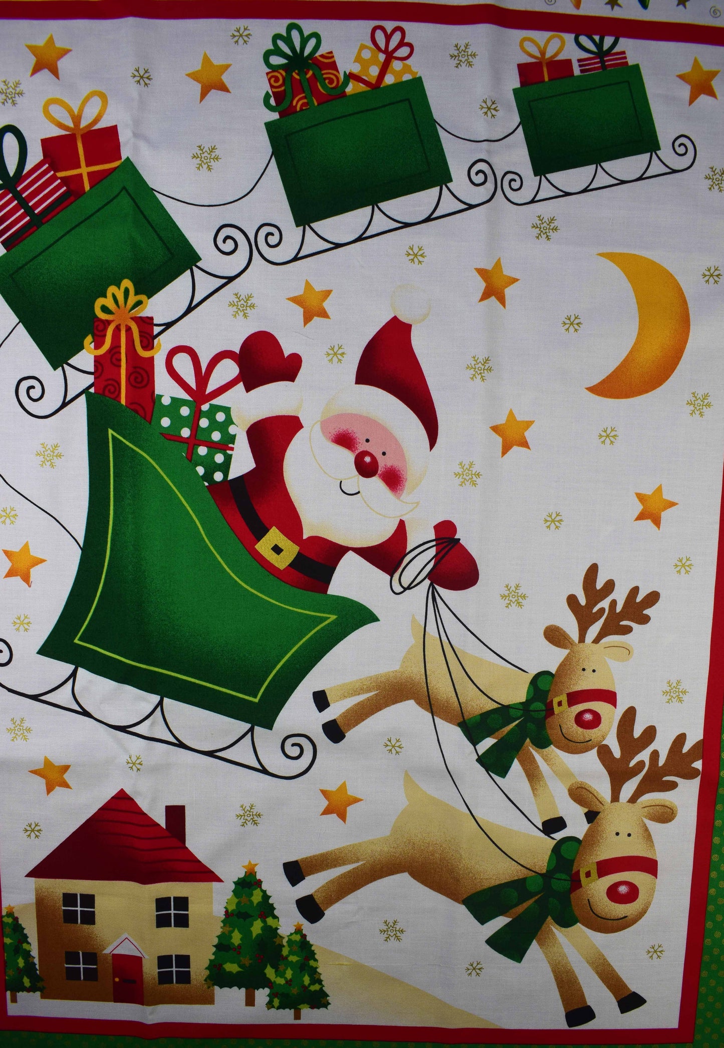 Snowman and Santa Pillow‑Case Style Stocking Panel