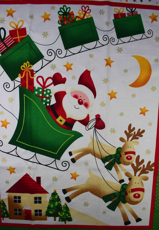 Snowman and Santa Pillow‑Case Style Stocking Panel