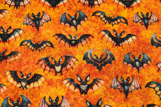 vampire Bat fabric, Cotton Quilting fabric, Jeepers Creepers -  Price by the Half Metre