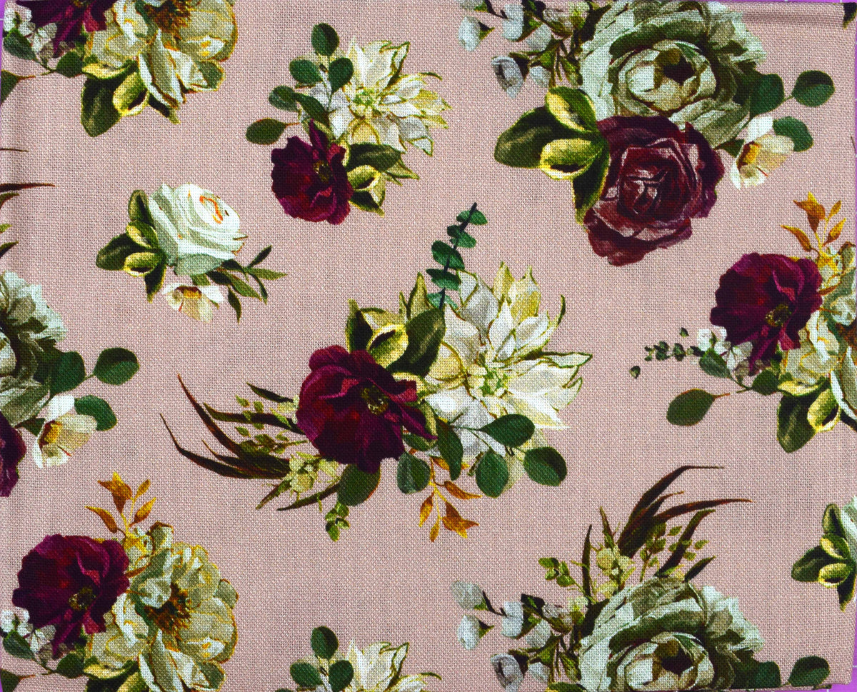 Painted vintage floral and blender Quilting fabric bundle