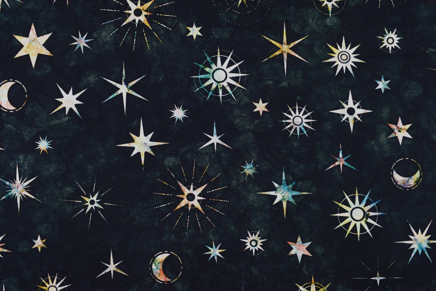 Moon and Stars fabric, Quilting fabric, cotton fabric -  Price by the Half Metre