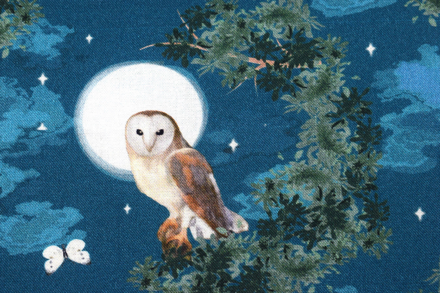 Night Owl Quilting Fabric, Barn owl cotton -  Price by the Half Metre
