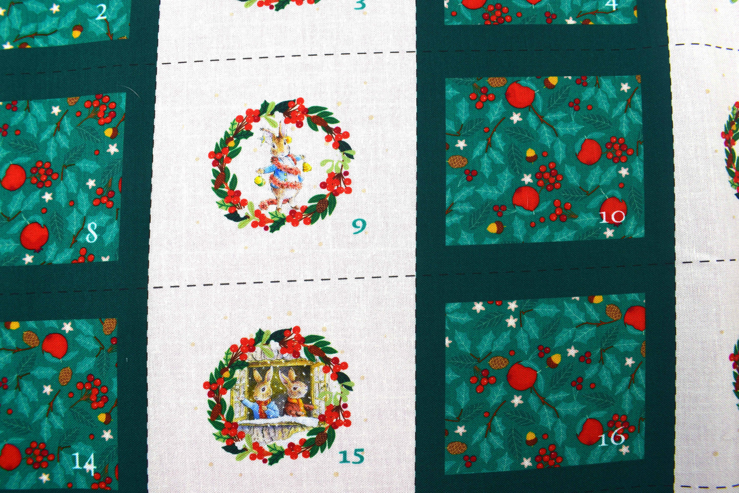 Peter Rabbit fabric advent calendar panel, re-usable advent calendar - The Quilt Sanctuary