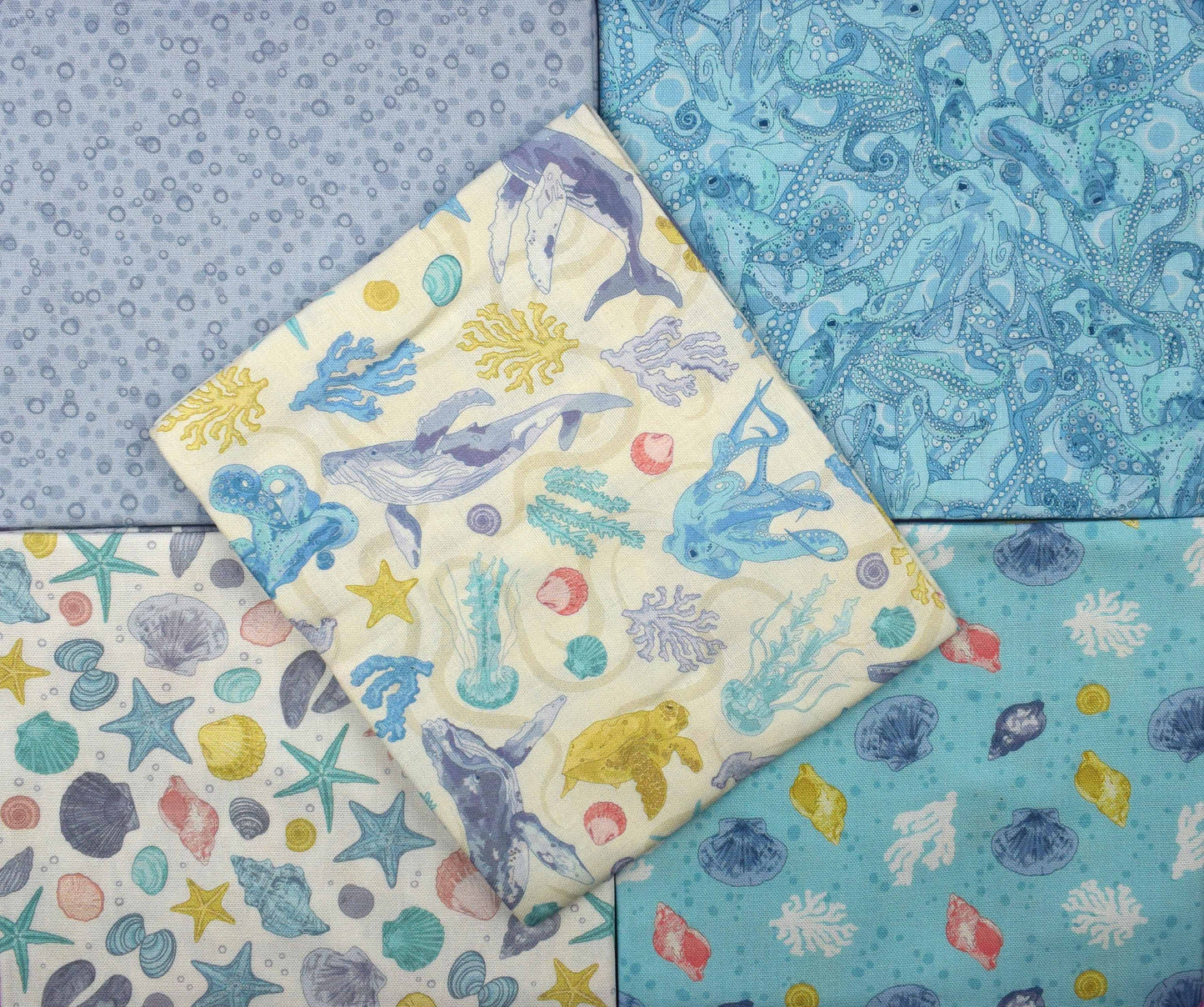 Ocean Creatures Fat Quarter Bundle for Quilting & Crafts - Hidden Tides, The crafty Lass