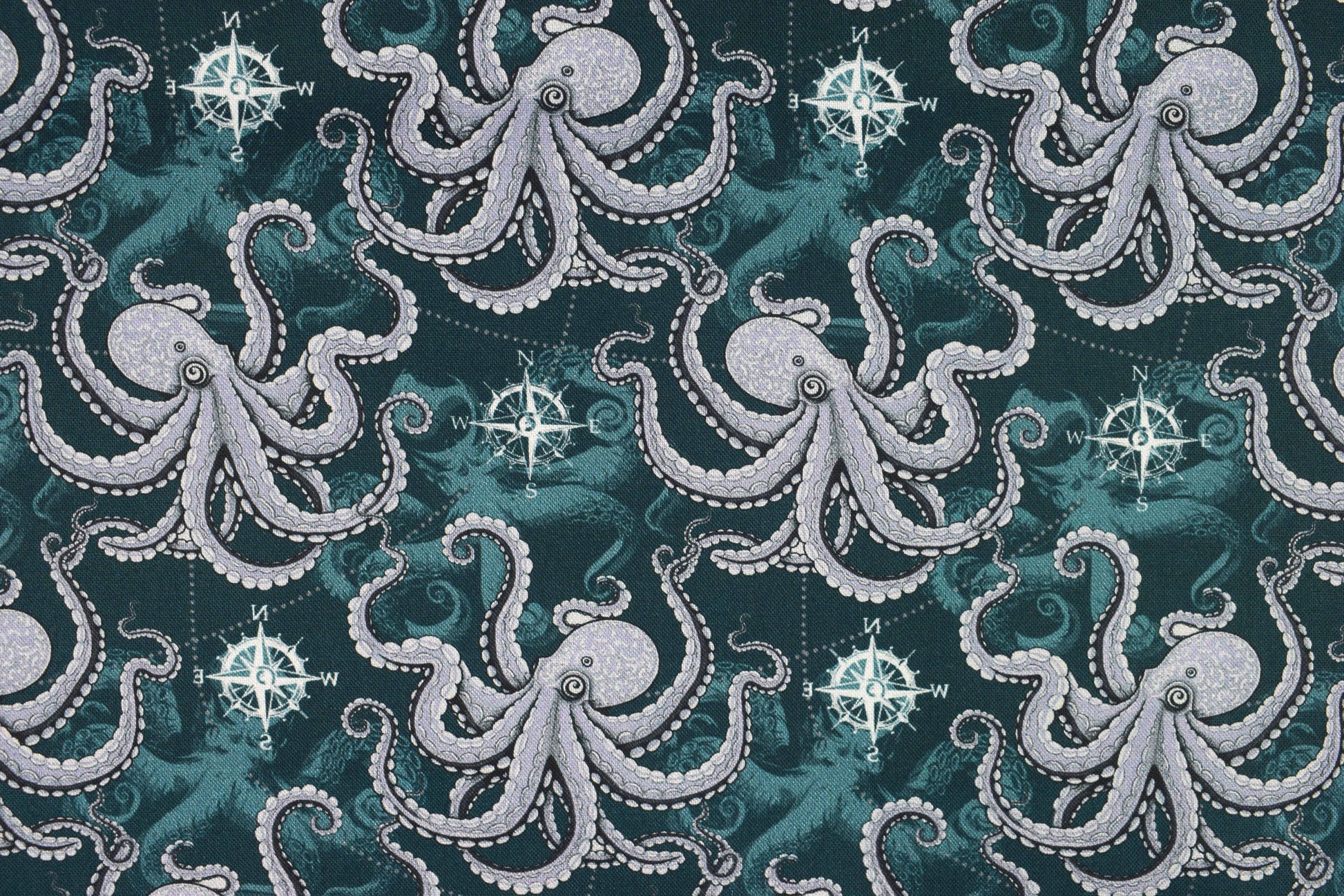 Octopus Cotton Quilting Fabric - Price by Half Metre - The Quilt Sanctuary