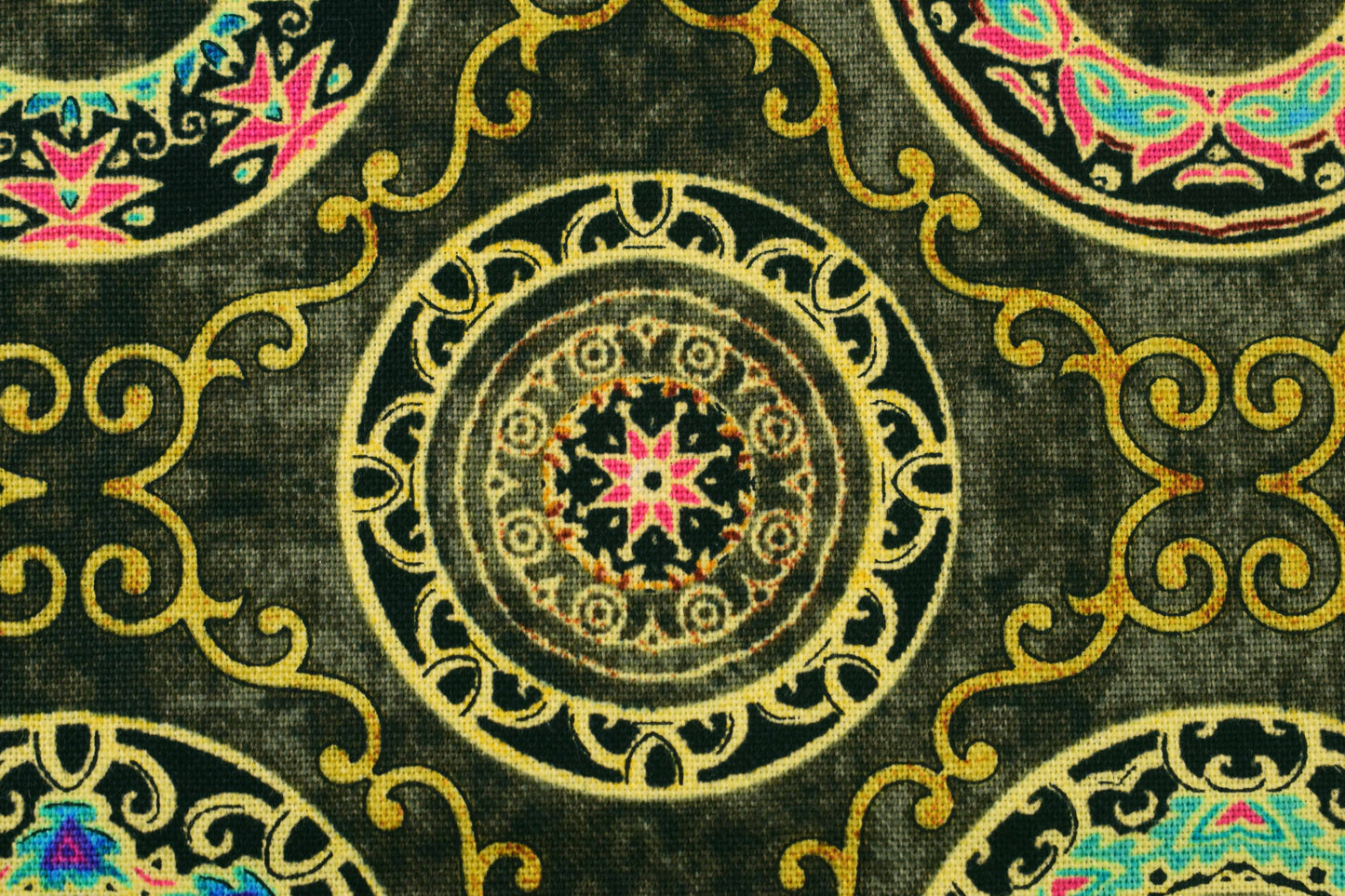 cat fabric, cat mandalas fabric, Quilting fabric, cotton fabric, quilting treasures, feline fabric,  Price by the Half Metre - The Quilt Sanctuary